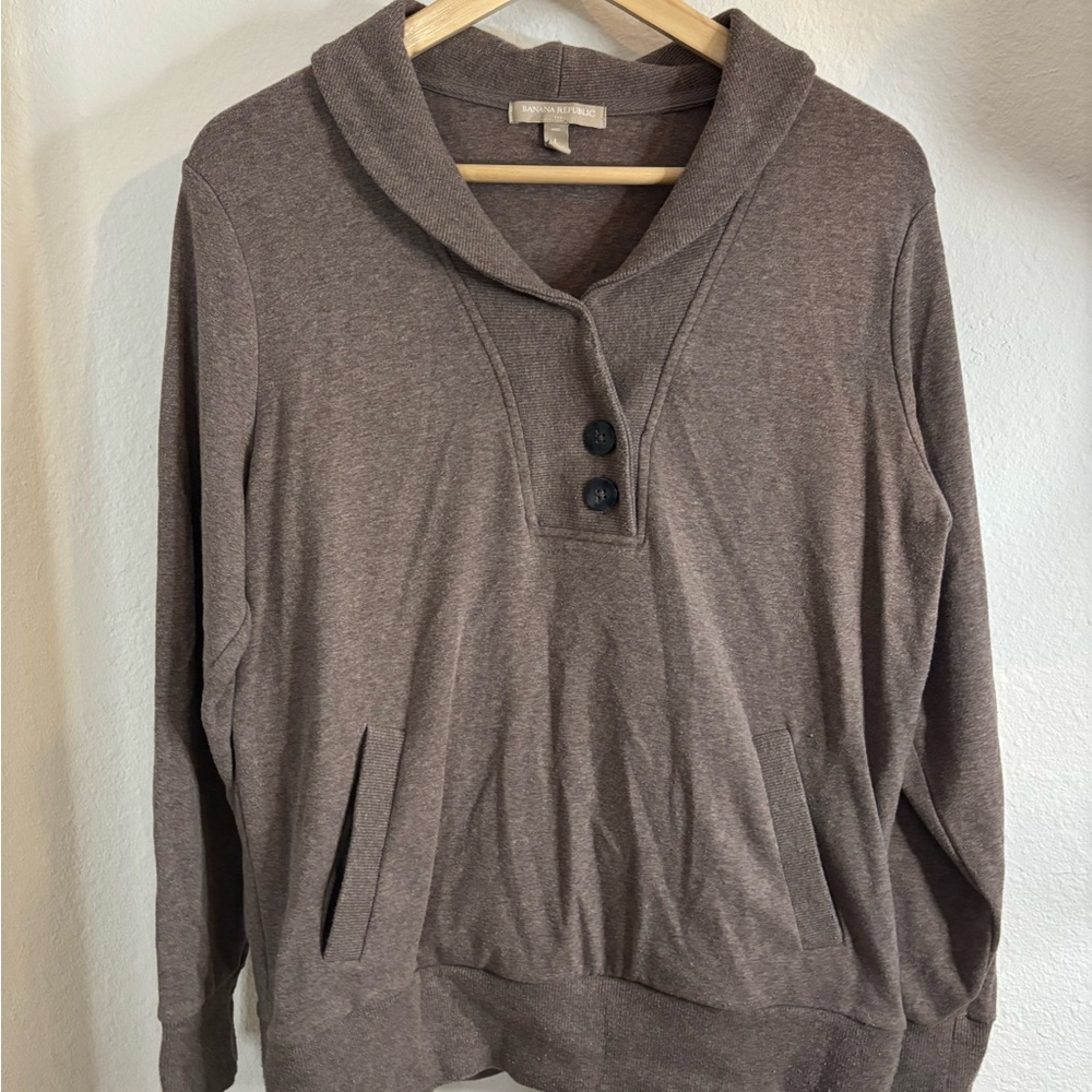 Banana Republic Taupe Shawl Collar Sweater